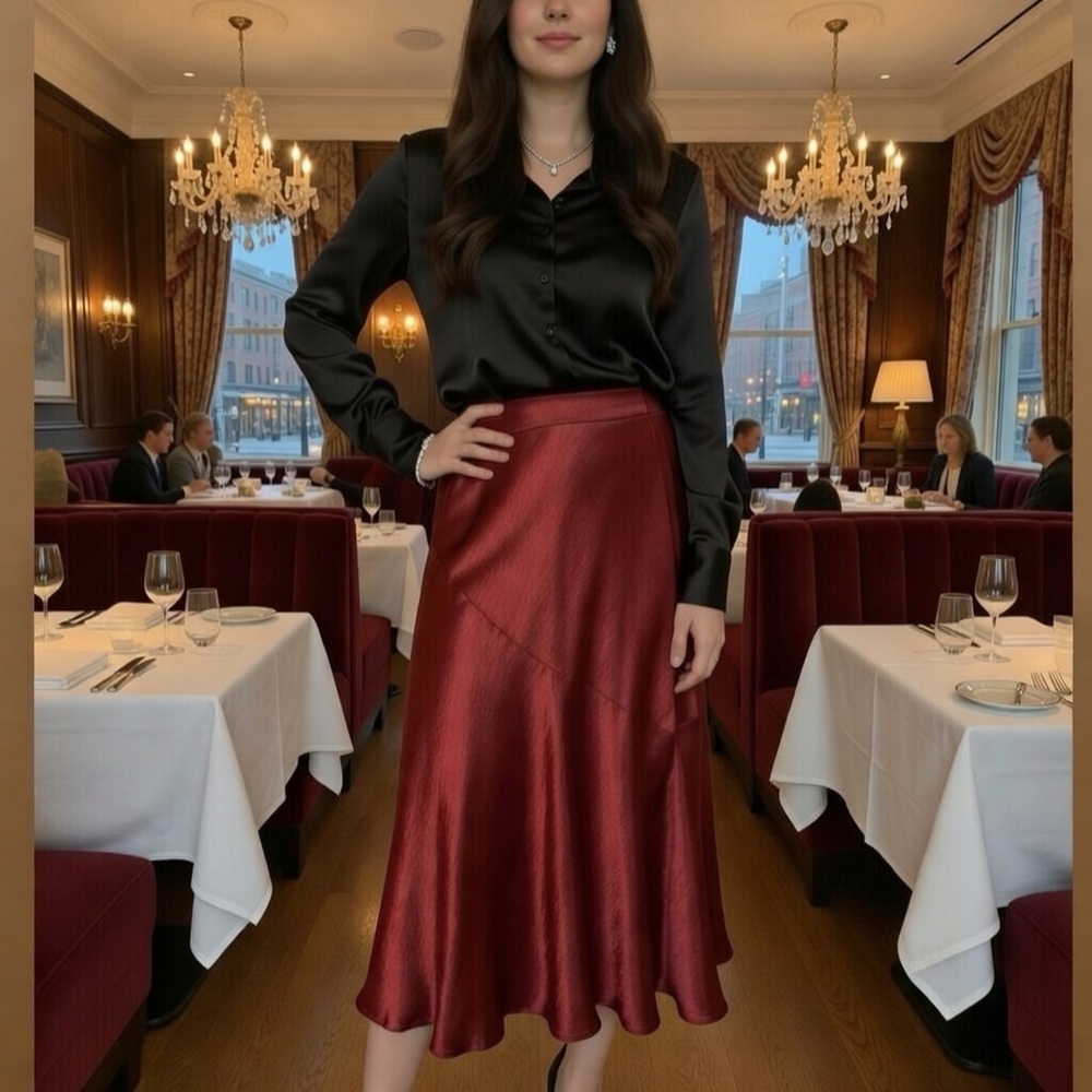 Simply Vera (Vera Wang) A line Red Skirt Sz Large